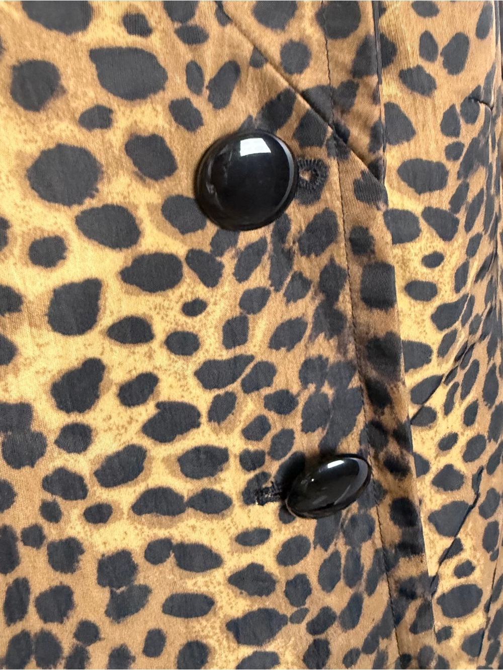 Jaclyn Smith Leopard Print Long Coat - Brown Animal Print Jacket size medium - Picture 4 of 7